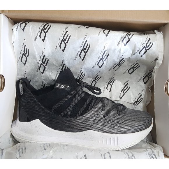 UNDER ARMOUR CURRY 5 'Black White' Basketball Shoes Sneakers - Picture 5 of 9